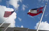 The Mississippi state flag (right)
