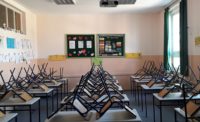 Primary school Djura Jaksic in Kikinda, Serbia - empty classroom in 2020