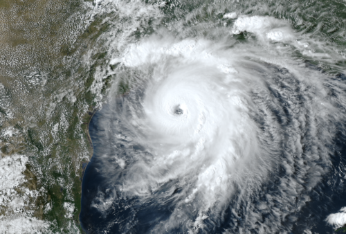 Hurricane Laura on August 26, 2020 in Gulf of Mexico.