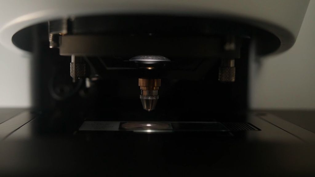 Microscope used to look at microplastics.