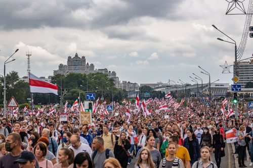 "March of unity". Protest rally against Lukashenko, 6 September 2020. Minsk, Belarus