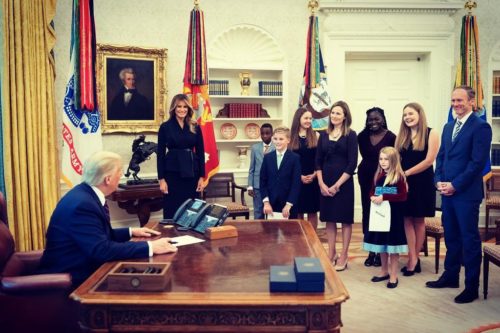 Judge Amy Coney Barrett & her family at the White House