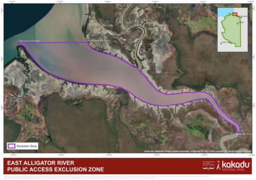 Map showing protected zone of East Alligator River.