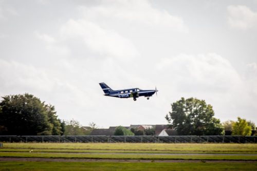 ZeroAvia's hydrogen-powered airplane takes off for a test run.