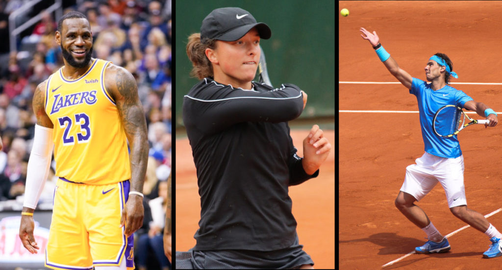 Lebron James, Iga Swiatek, & Rafael Nadal