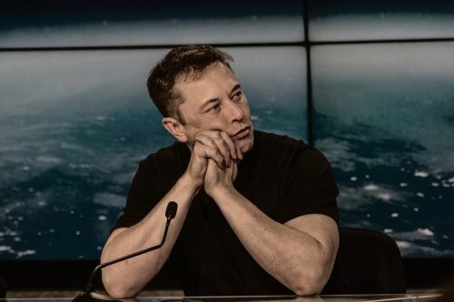 SpaceX and Tesla CEO Elon Musk at the SpaceX Falcon Heavy Flight 1 post launch press conference.