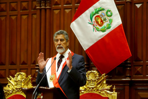 Francisco Sagasti is sworn in as President of Peru.
