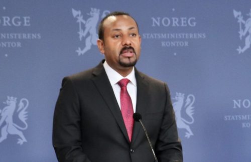 Abiy Ahmed speaking in 2019.