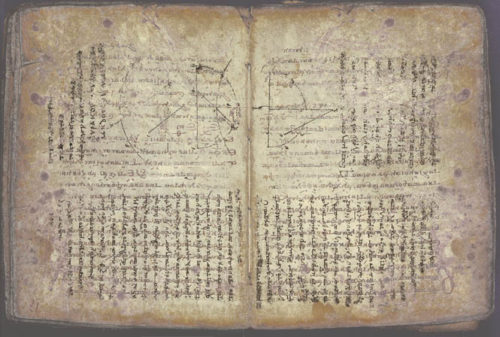 One page of Archimedes Palimpsest, On Floating Bodies
