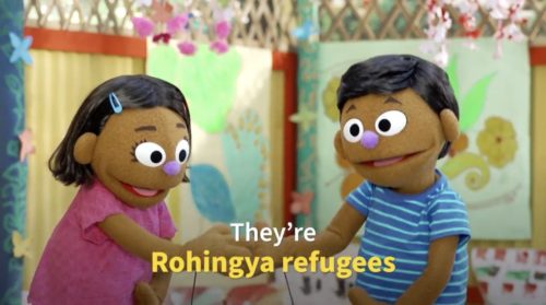 Screenshot from a promotional video introducing Noor and Aziz, 6-year-old twins, who will be featured in groundbreaking Rohingya-language content for children affected by displacement.