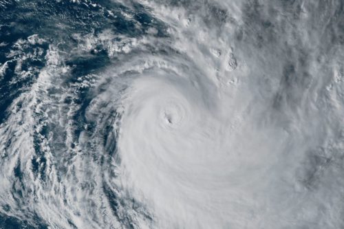 A satellite view of Severe Tropical Cyclone Yasa nearing landfall on December 17, 2020.