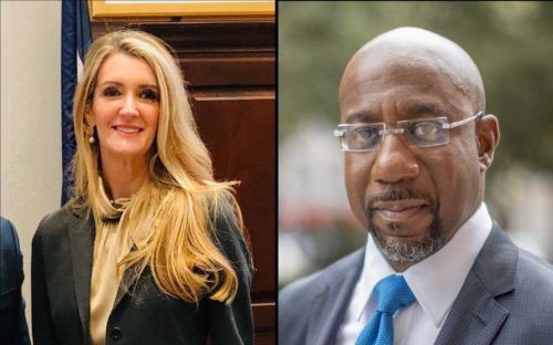 Kelly Loeffler and Reverend Raphael Warnock