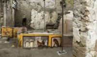 Overall view of the "snack bar" uncovered in Pompeii.