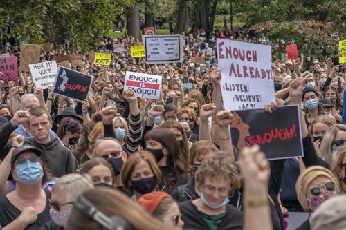 Protesters at the Melbourne #March4Justice.