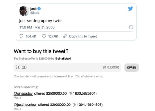 Auction of Jack Dorsey's First Tweet