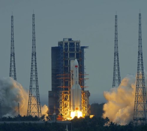 Launch of Tianhe Core Module using the Long March 5B rocket.