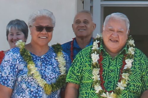 Deputy Prime Minister Fiame Naomi Mataafa (left) and Prime Minister Tuilaepa Malielegaoi in 2018..