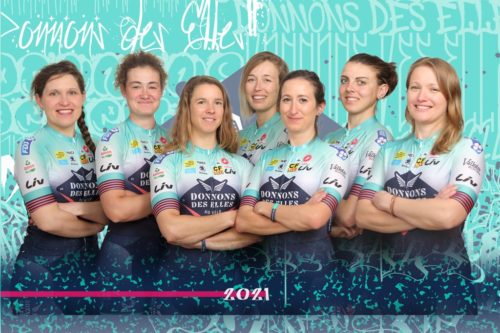Some of the women who will be taking part in this year's J-1 Tour de France ride.