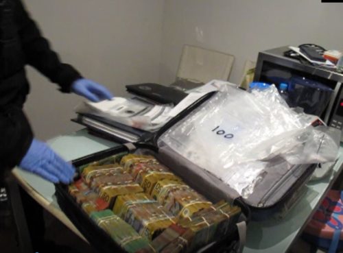 A suitcase of money seized by Australian Police.