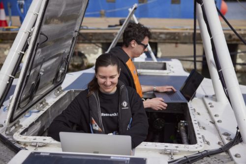 IBM Researchers Rosie Lickorish and James Sutton at work on MAS, April 2021.