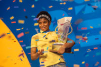 Zaile Avant-garde, holding her trophy after winning the Scripps National Spelling Bee on July 08, 2021.