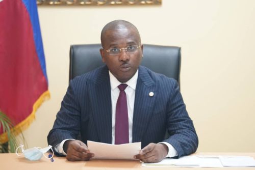 Haitian Prime Minister Claude Joseph shown in a photo in April, 2021.