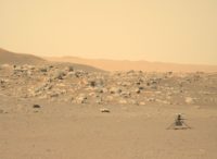 NASA's Mars helicopter Ingenuity is seen on the ground in a picture taken by NASA's Perseverance rover on June 15, 2021.