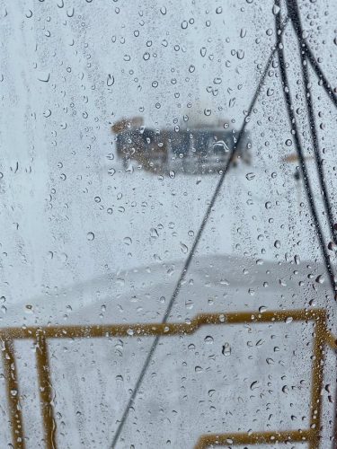 Picture of rain at the summit of Greenland's ice sheet, August 14, 2021.