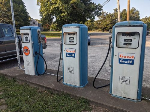 Springs, NY General Store NRHP site - vintage gas pumps