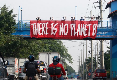 There is “No Planet B” banner in the Philippines