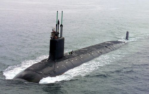 US Virginia-class submarine underway in Groton, Connecticut, July 2004