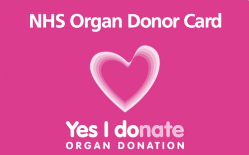 Image of an organ donor card from the United Kingdom's National Health Service.