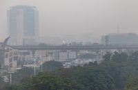Smog in Gurgaon Cyber City, Delhi
