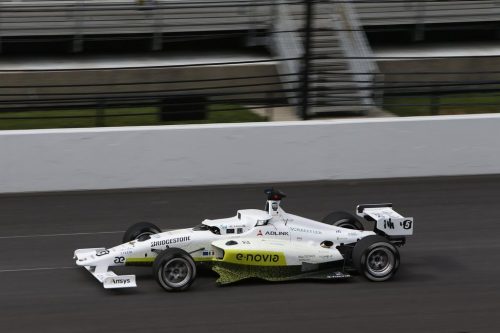 Indy Autonomous Challenge: The PoliMOVE car drives along the track.