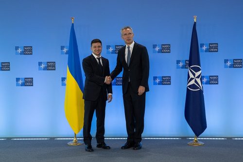 President of Ukraine Volodymyr Zelenskyy and NATO Secretary General Jens Stoltenberg in June, 2019.