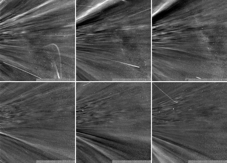 As Parker Solar Probe passed through the corona on encounter nine, the spacecraft flew by structures called coronal streamers.