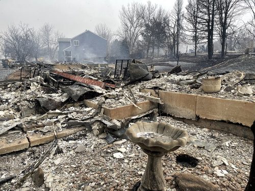 Front porch of home burned by the Marshall Fire.