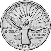 US quarter dollar honoring Maya Angelou as part of the American Women Quarters program.