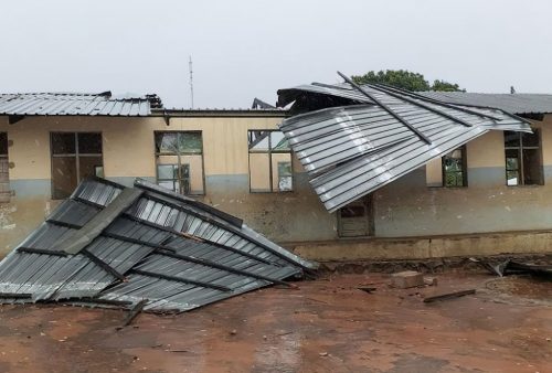 Homes were badly ravaged by Tropical storm Ana in Angoche, Mozambique following the flow of the Luazi river overtopping the road.