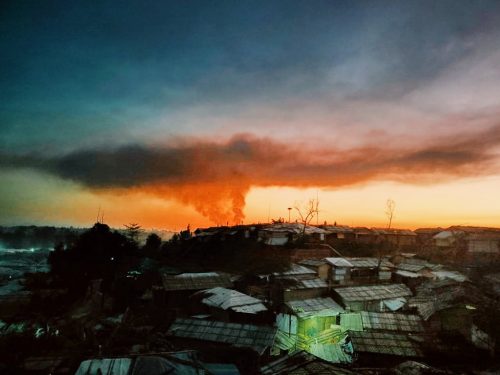 Fire in Cox's Bazaar refugee camps, January 9, 2022.
