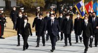 Republic of Korea president-electe Yoon Suk Yeol visits Seoul National Cemetery on March 10, 2022.