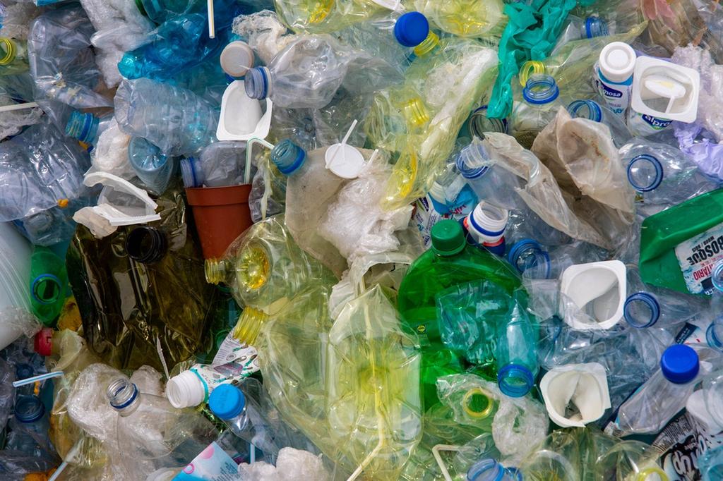 Close-up photo of plastic trash.