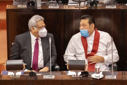 President Gotabaya Rajapaksa with Prime Minister Mahinda Rajapaksa