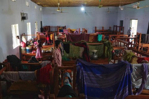 Flood shelter in Sunamganj in northeastern Bangladesh.