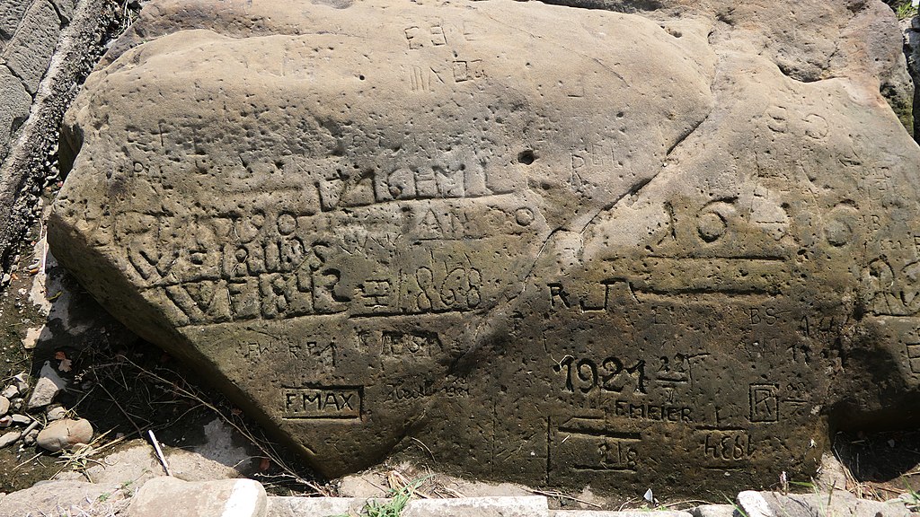 2018 image of a Hungerstein (Hunger Stone) in Decin, Czech Republic