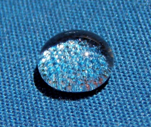 PFAS-containing durable water repellent makes a fabric water-resistant.