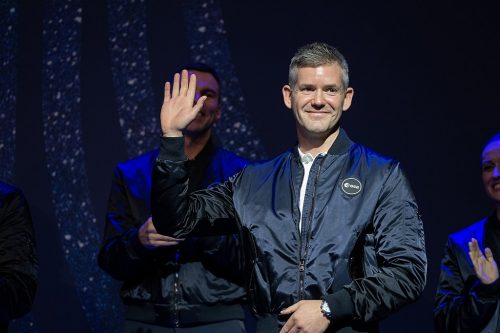 British Paralympic sprinter John McFall waves after being named an astronaut candidate by the ESA. The European Space Agency has chosen 17 new astronaut candidates from more than 22 500 applicants from across its Member States. In this new 2022 class of ESA astronauts are five career astronauts, 11 members of an astronaut reserve and one astronaut with a disability.
