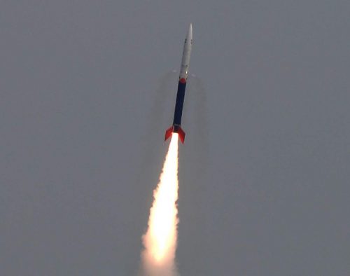 Skyroot Aerospace's Vikram-S being launched into space.