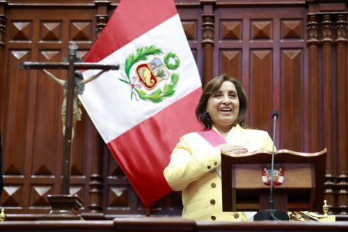 Dina Boluarte's swearing in ceremony as the president of Peru.