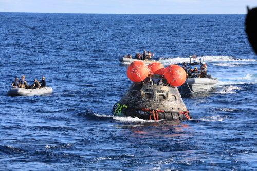 NASA’s Orion spacecraft for the Artemis I mission was successfully recovered inside the well deck of the USS Portland on Dec. 11, 2022 off the coast of Baja California.